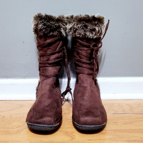 Studio HD2 “Frankie” Chocolate Boots With The Fur, Size 8.5 - Picture 2 of 4